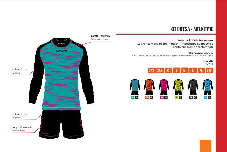 Givova Kit Portiere Difea 2xs