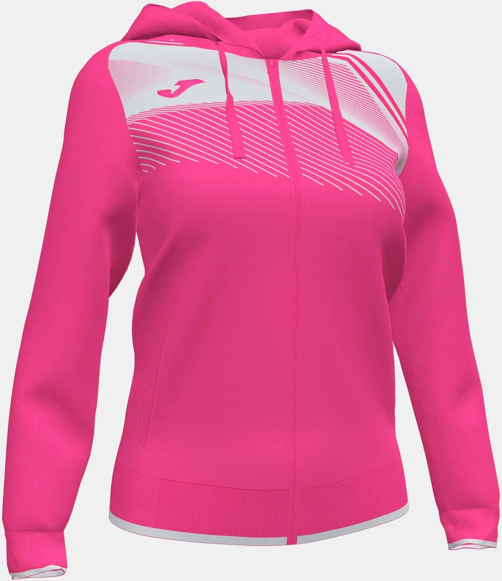 Dames Joma Supernova Hoodie Jacket Fluor Pink-White Pink 2xs