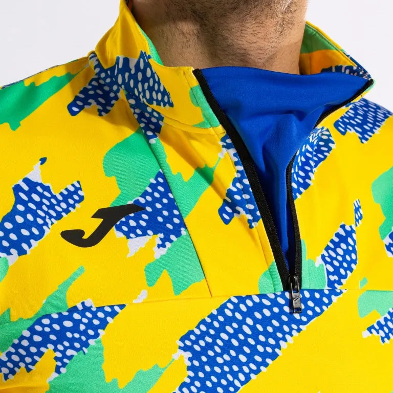 Mikina Joma supernova III Zip-up čierna fluor zelená žltá L