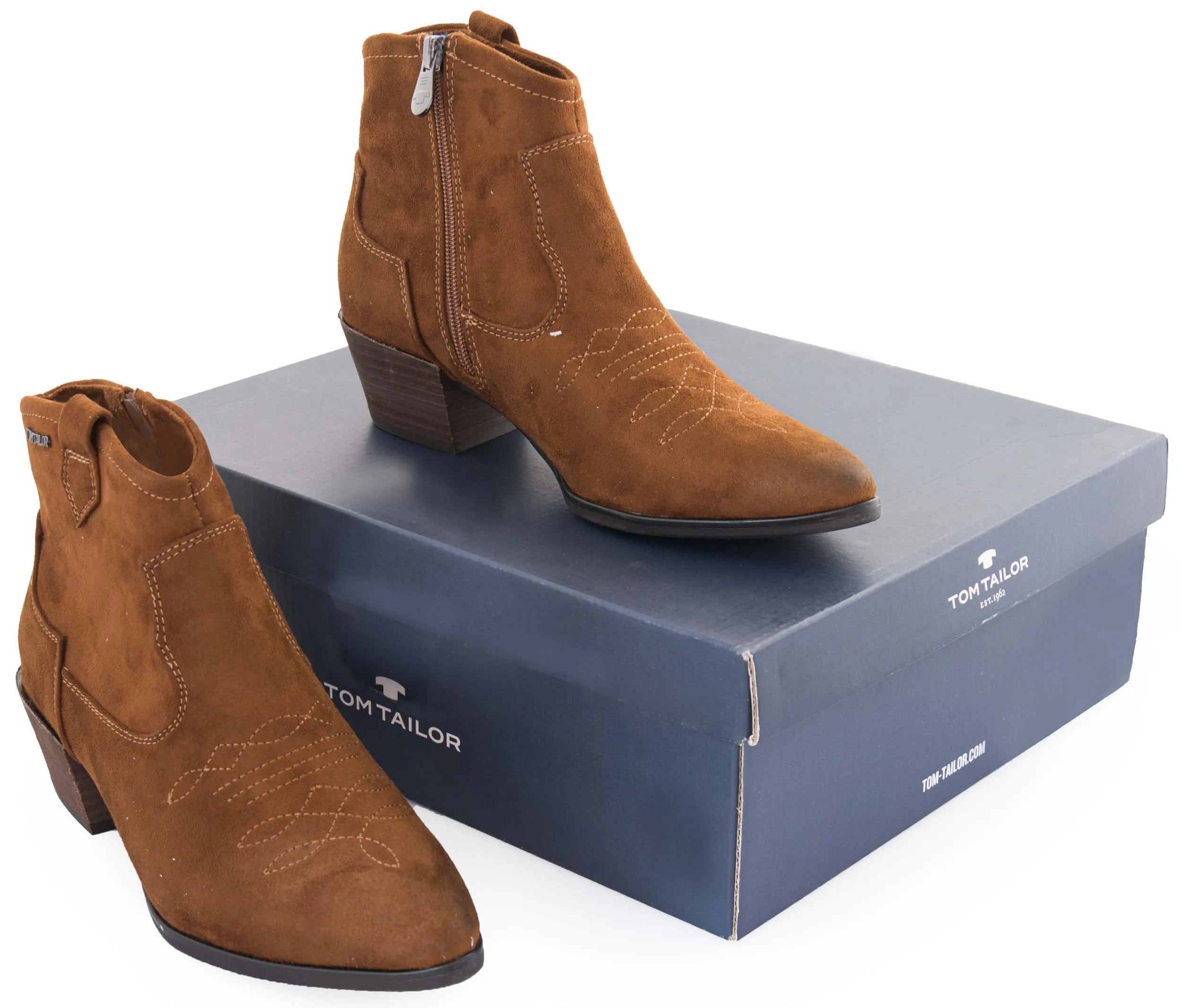 Tom Tailor Cognac Ladies Botkle Boots Cuir Taille 36