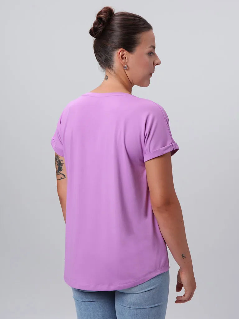 Lila Damen T -Shirt loep Byra M - weiche Baumwolle und perfekte Pasch