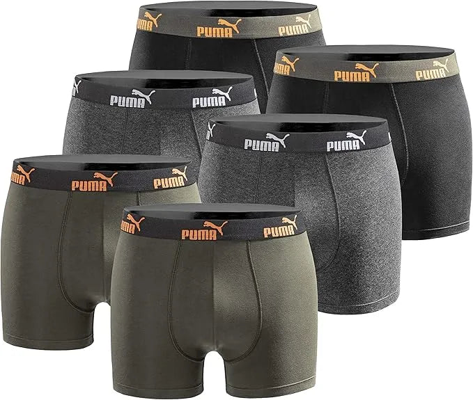Boxers puma mens boxershorts 6-pack orange black mix xl