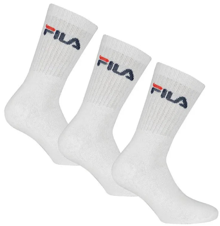 Unisex Fila Tennis Socks 3 paquetes blancos, tamaño 35-38