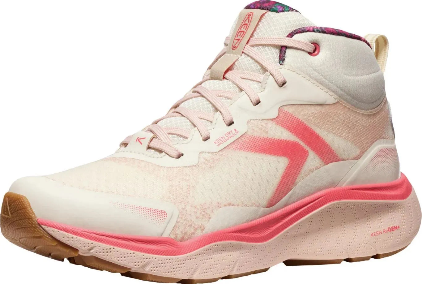 Damesschoenen Keen Wmns Leiki Mid WP Birch/Cameo Rose Wit 35.5