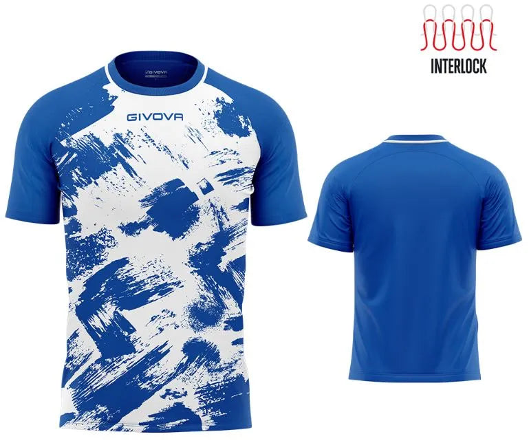 T-shirt sportivo Givova Art Interlock Royal-White L