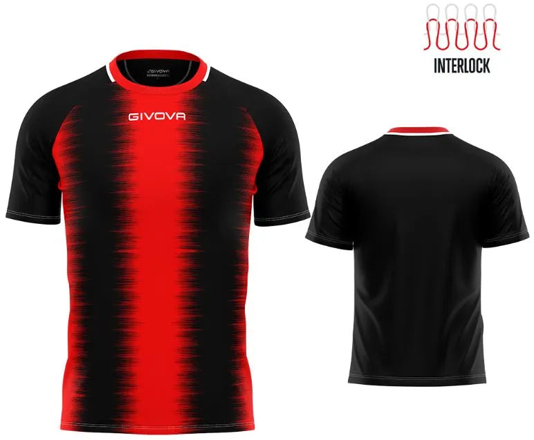 Sport póló Givova Stripe Red-Black L