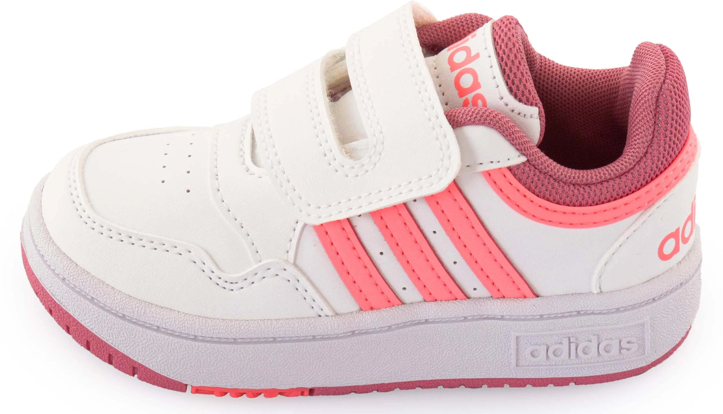 ADIDAS JR HOOPS SAPOS CRIANÇAS Tamanho do rosa branco 23
