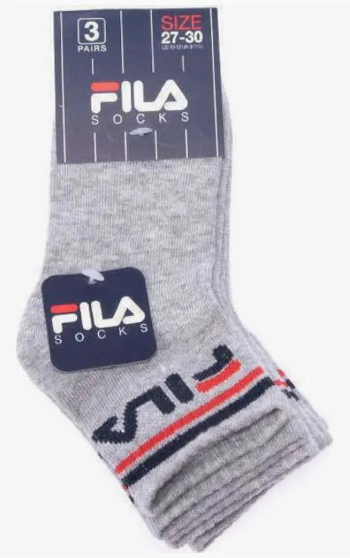 Stocaí Leanaí Fila 3-PACK Méid Grey 27-30-Soft & Durable