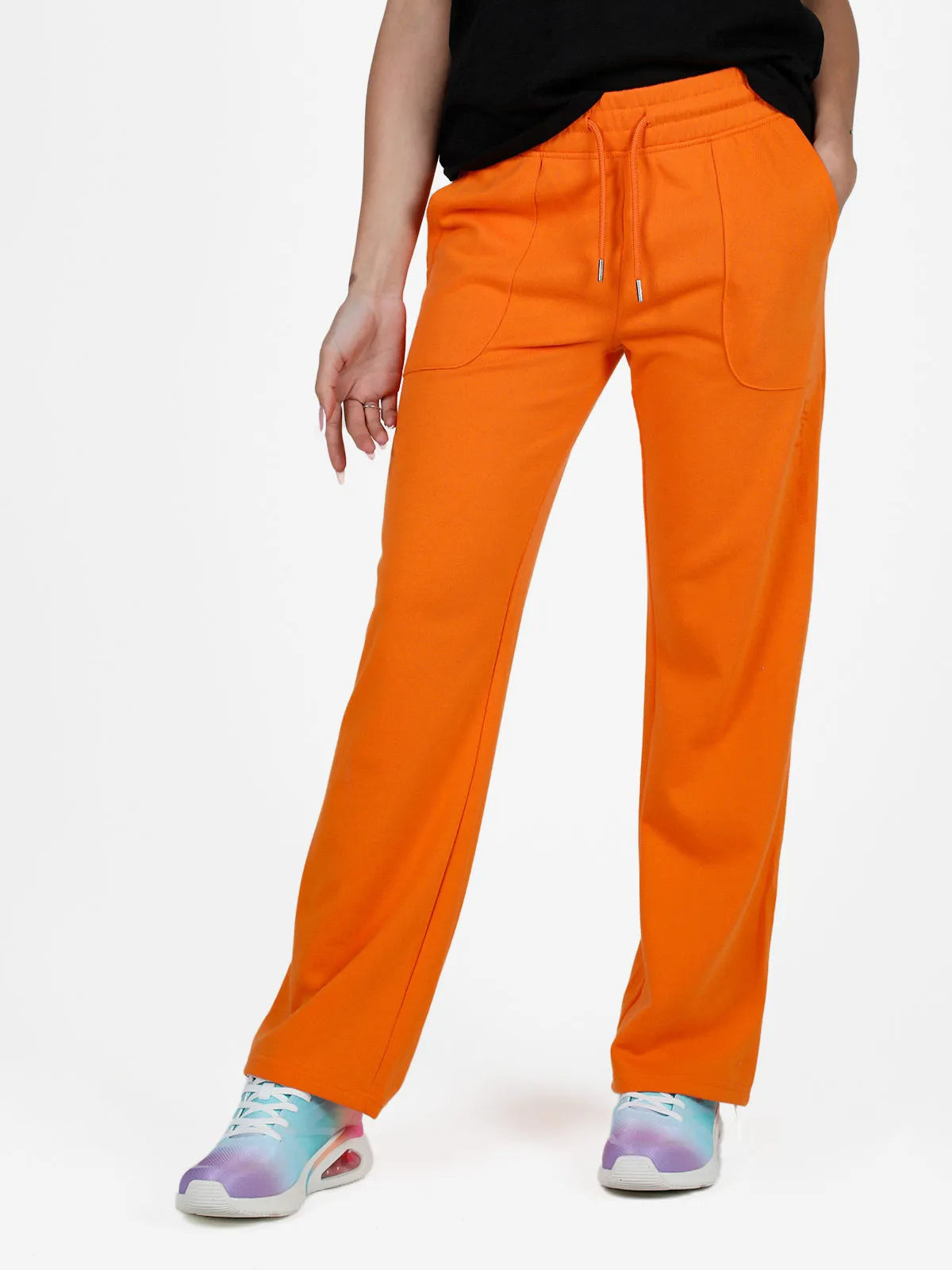 Seaicéad báistí na mban oranje trendy d'ábhar uiscedhíonach