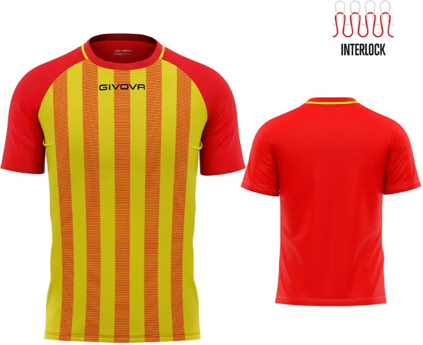 Sports t-shirt givova rugby rød-gul xl