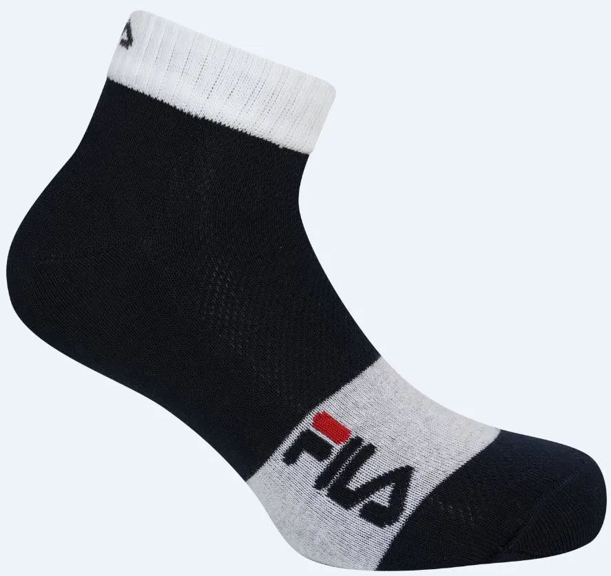Fila Stocks 3-Pack Quarter White-Navy 43-46