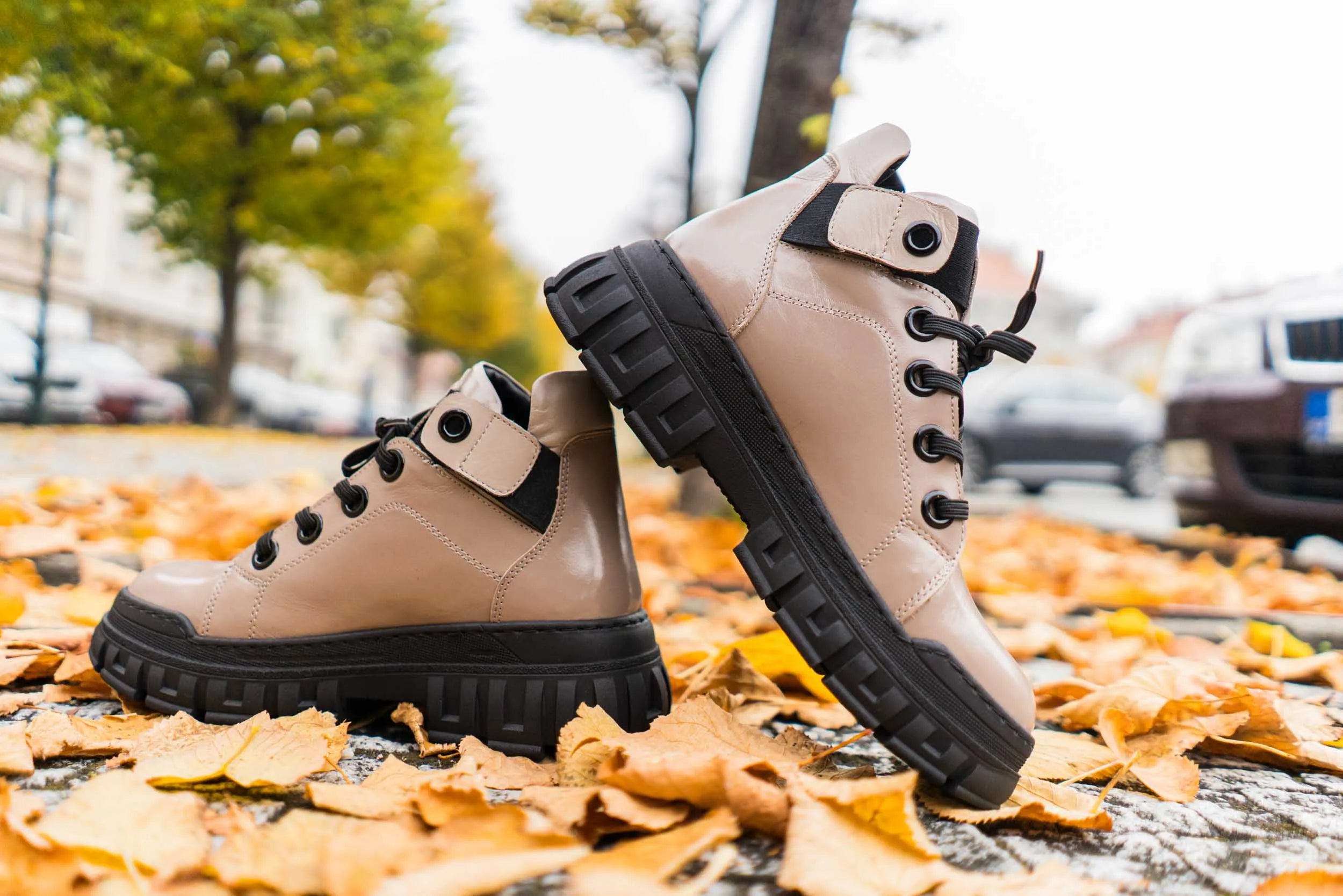 Damer læder sneakers nell 157 beige størrelse 40