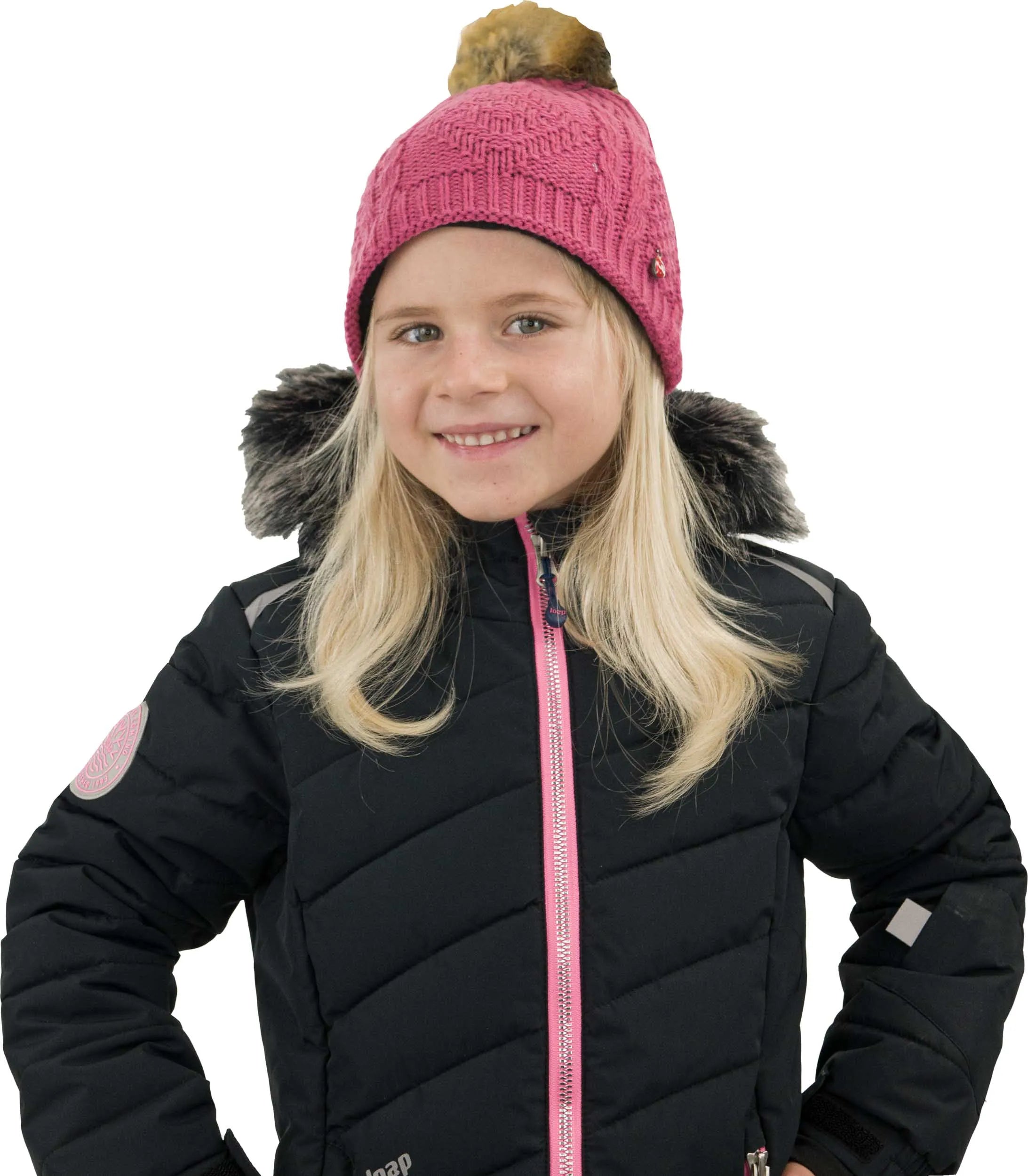 Teplý dětský zimní klobouk džem Dainty Fuxia 3-6 let