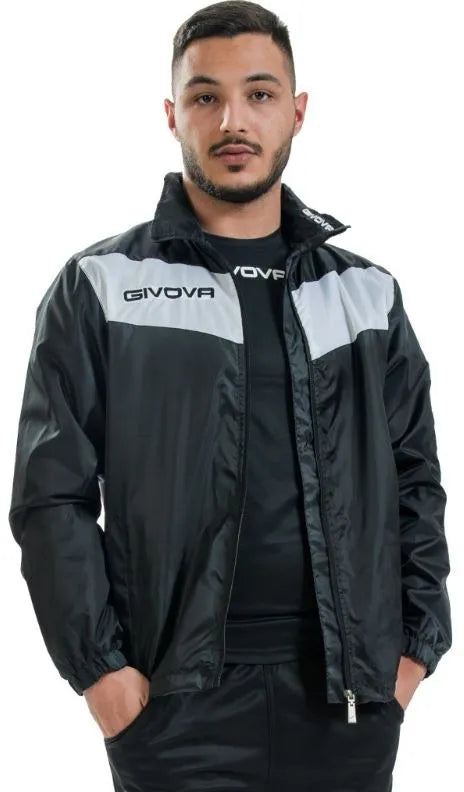 Sacou sport givova ploaie nero-bianco neagră 2xs