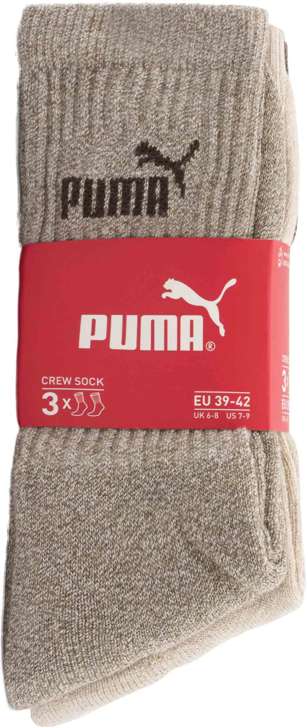 Puma crew sock 3p socks brown 39-42
