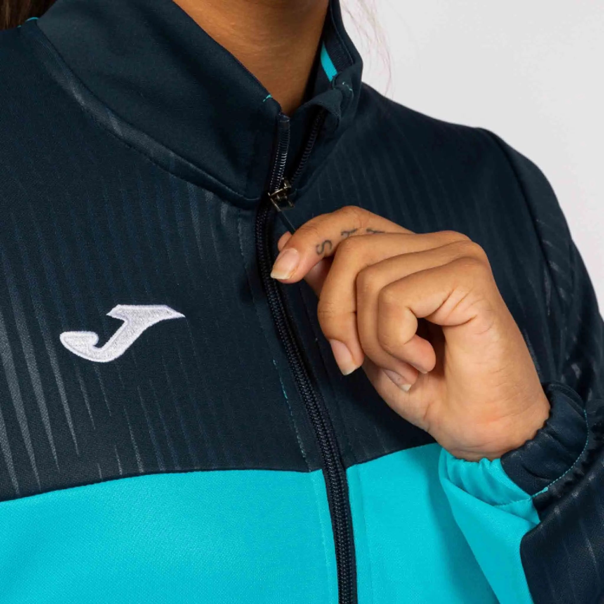 Dames bluza Joma Montreal Full Zip Fluor Turq-Navy Turquoise 2xl