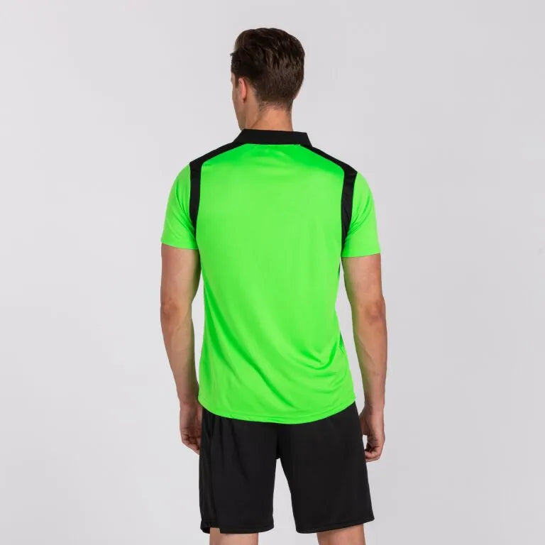 Sportovní košile Joma Polo Championship Fluor Groen-Zwart 2xs