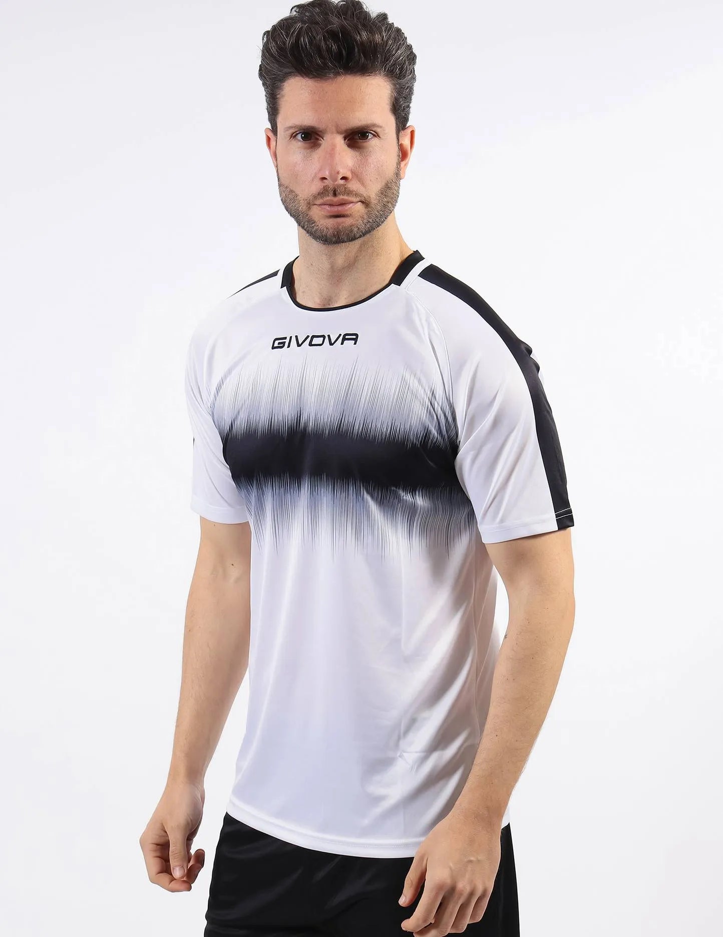 T-shirt sportif givova radio noir-blanc m