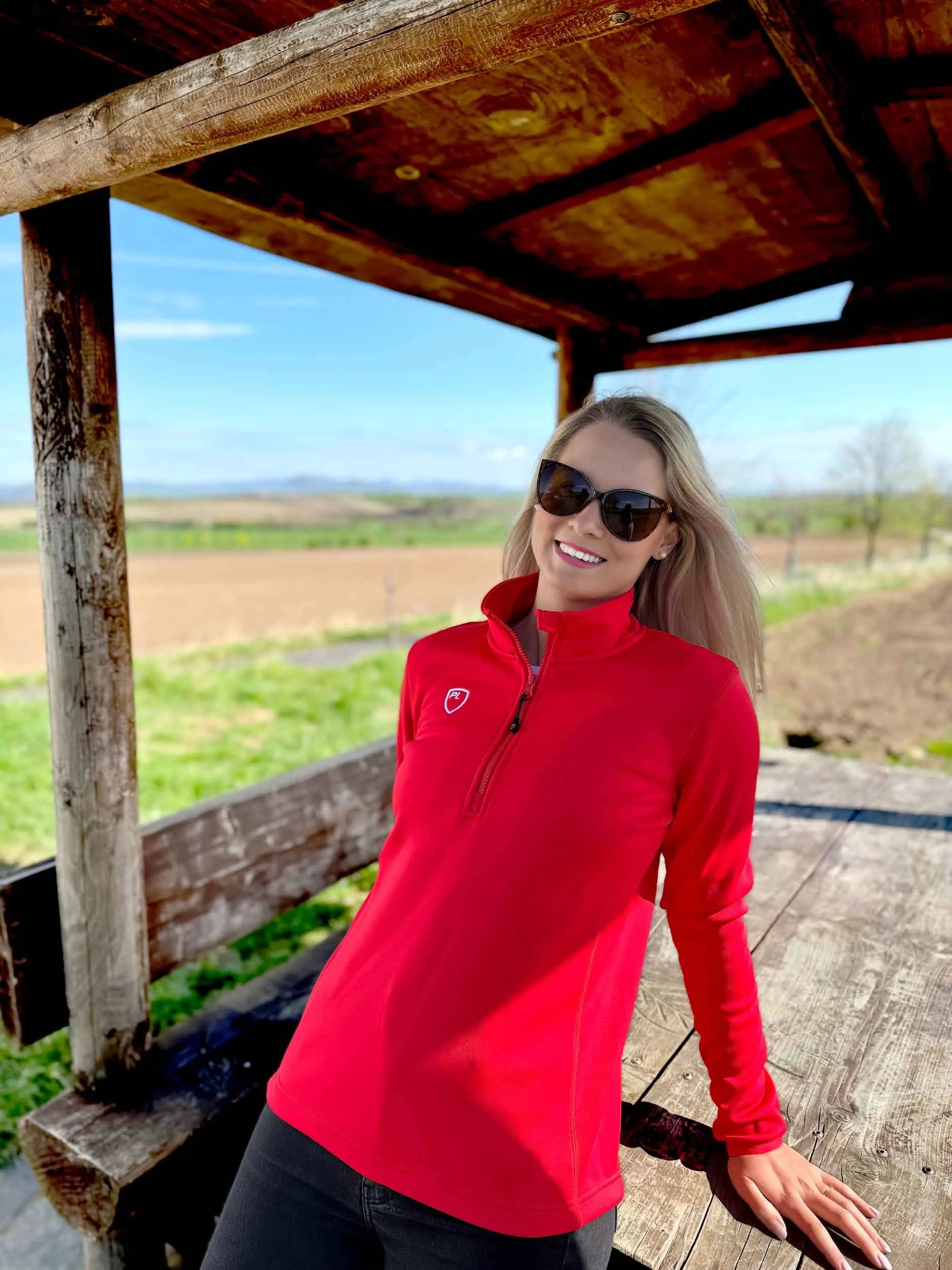 Frauenspieler 1/4 Zip Hoodie Scarlet Red, xs