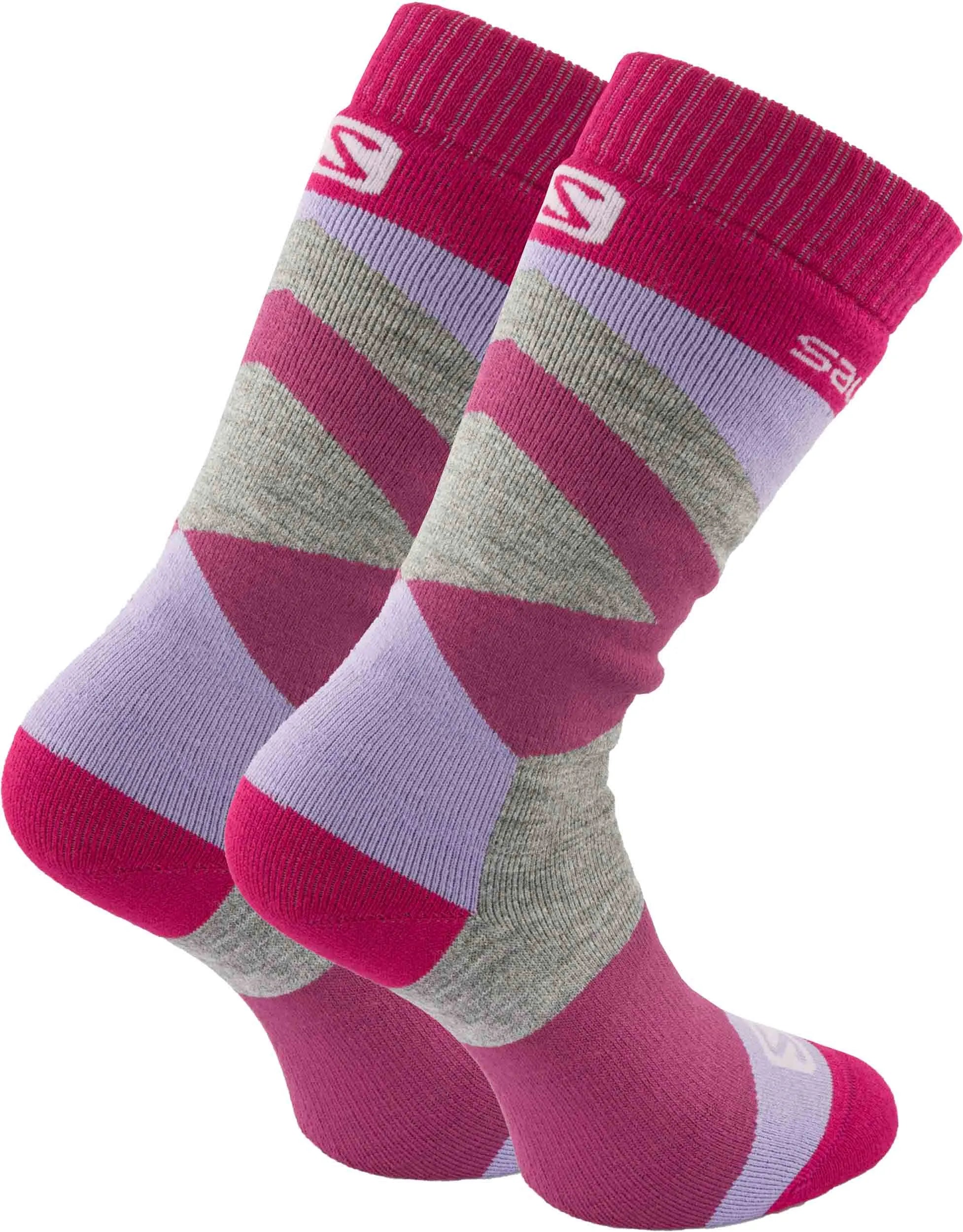 Salomon jr Team Skisocken 2er-Pack violett/graurosa 27-30