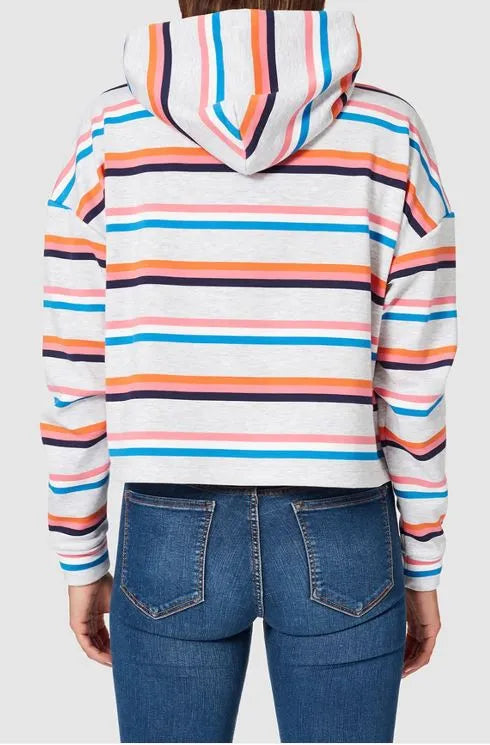 Tommy Jeans Boxy Crop Multi -Stripe Hoodie, xs