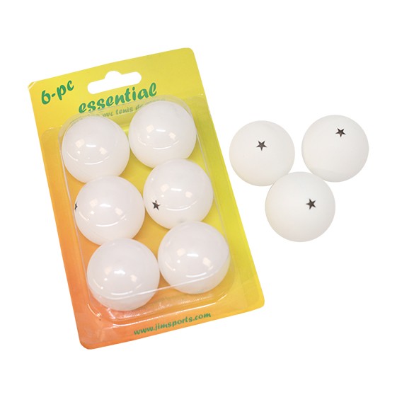 Scatola 6 palline da ping pong in pvc essenziali