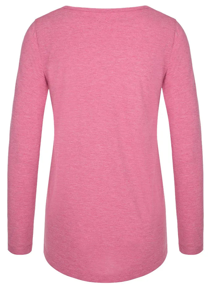 Damer T -tröja loap bavaxa rosa m - andningsbar bomull