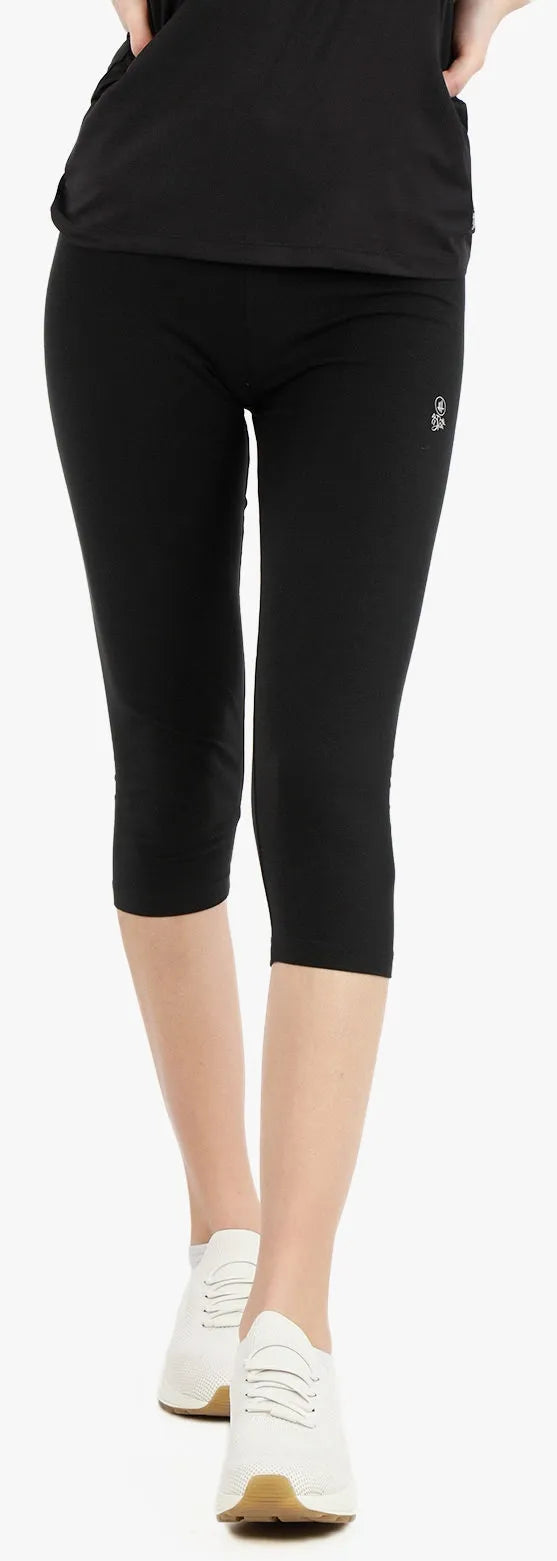 Ladies 3/4 Leggings Athl. Dpt nero - traspirante e flessibile