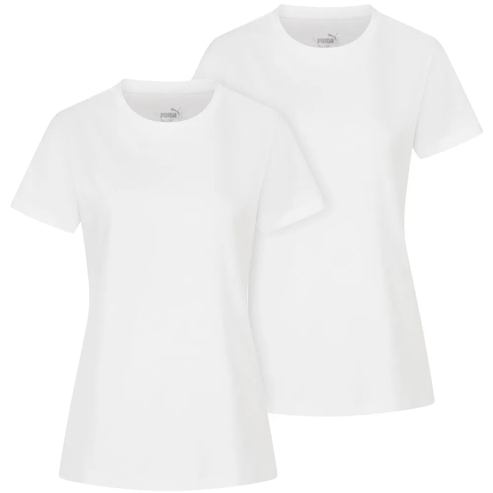 Pak van 2 dames t-shirts puma base blanc 2 pack wit xs