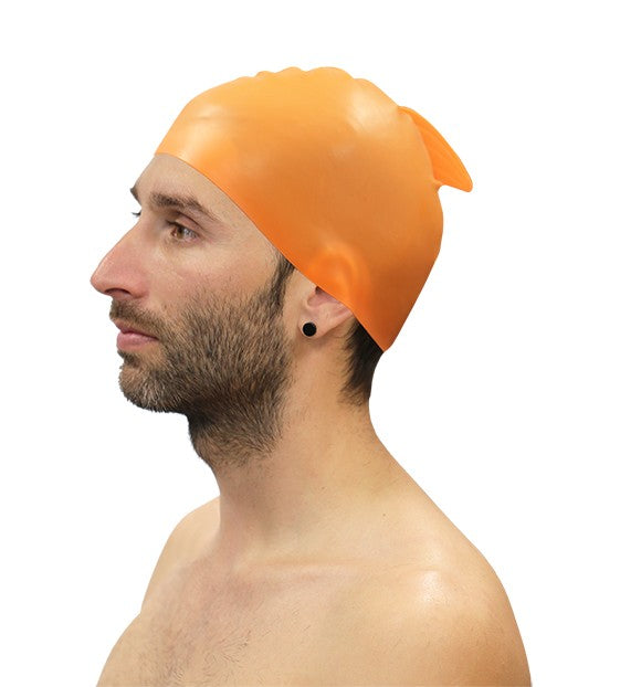Pack of 10 softee swimming silicone caps with fin