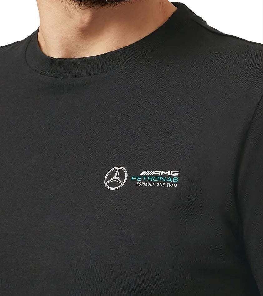 Mercedes Heren F1 FW Klein Logo T-shirt Zwart XS