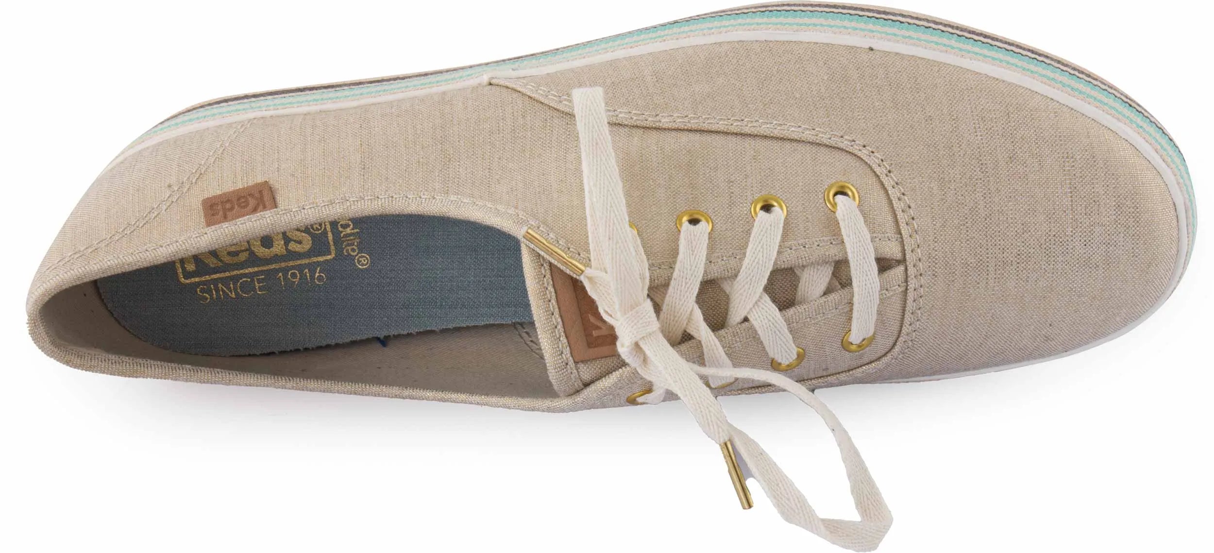 Pantofi pentru femei KEDS WMS Triple Stripe Foxing Line Natural Gold 40.5
