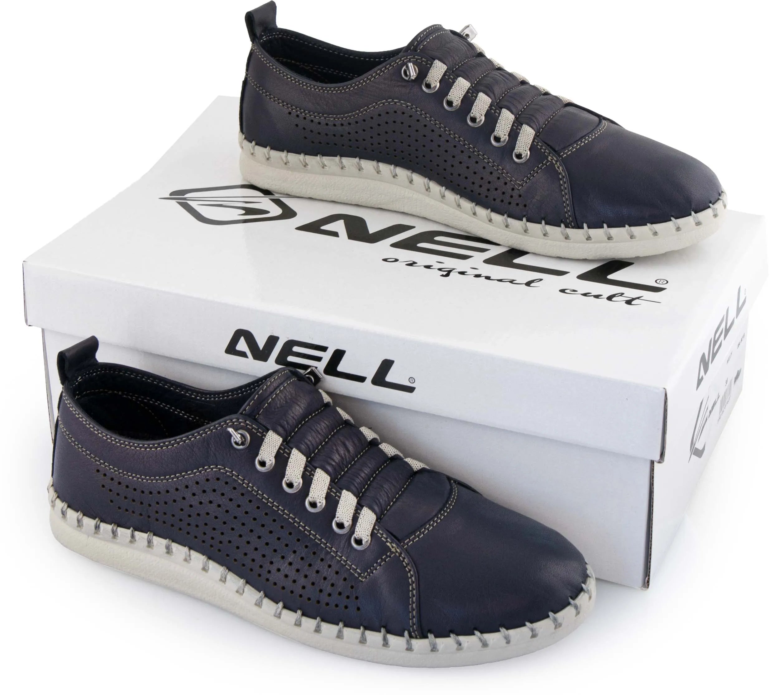 Women's leather shoes nell perform navy blue 40