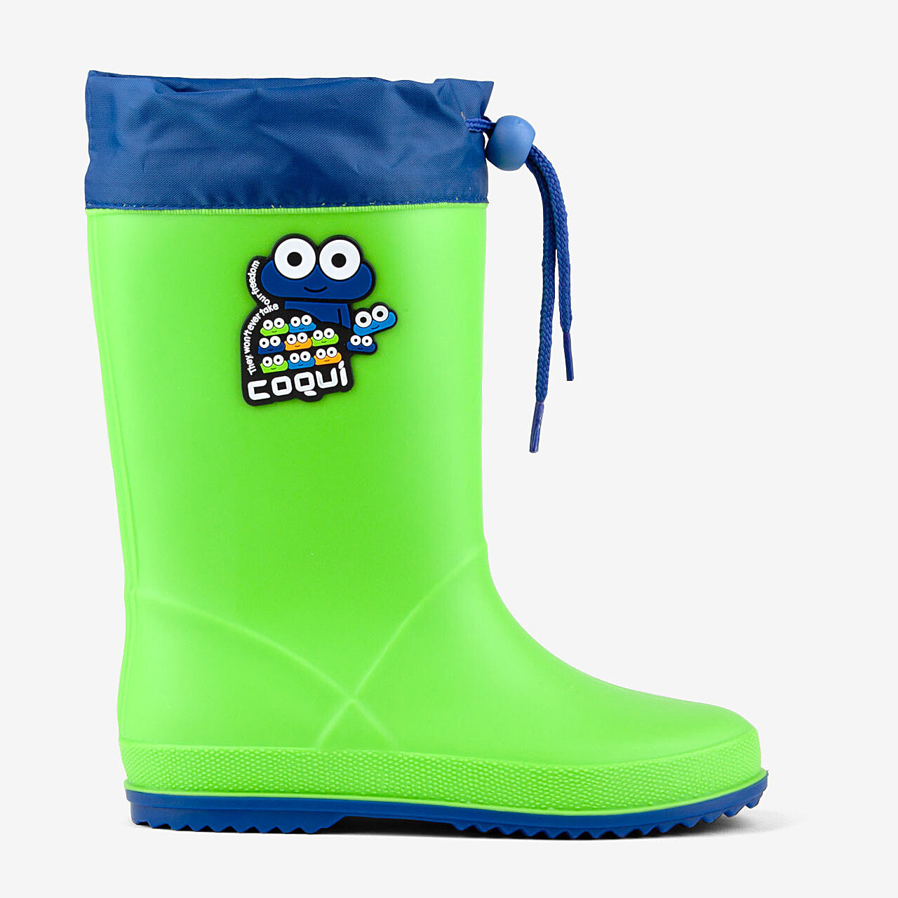 Stivali da pioggia per bambini COQUI RAINY COLLAR Lime/Royal 24