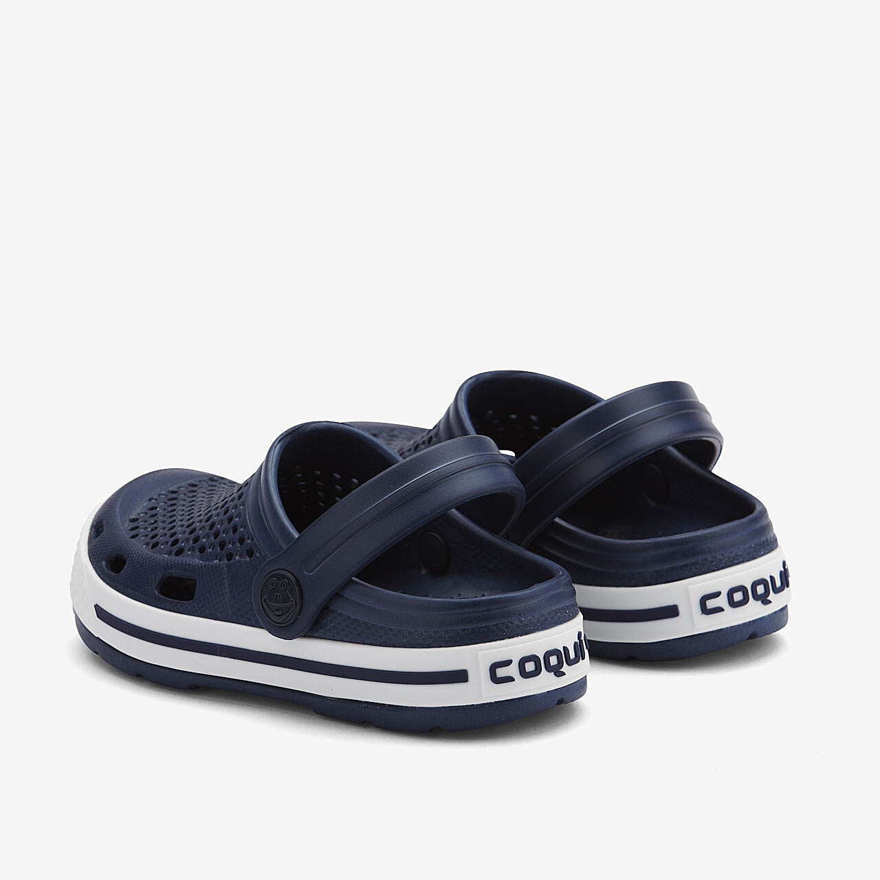 Saboți copii COQUI LINDO Navy/Alb bleumarin 28/29