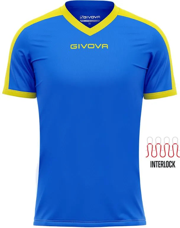 Sport T-Shirt Givova Revolution Royal-Gelb Blue 2xl