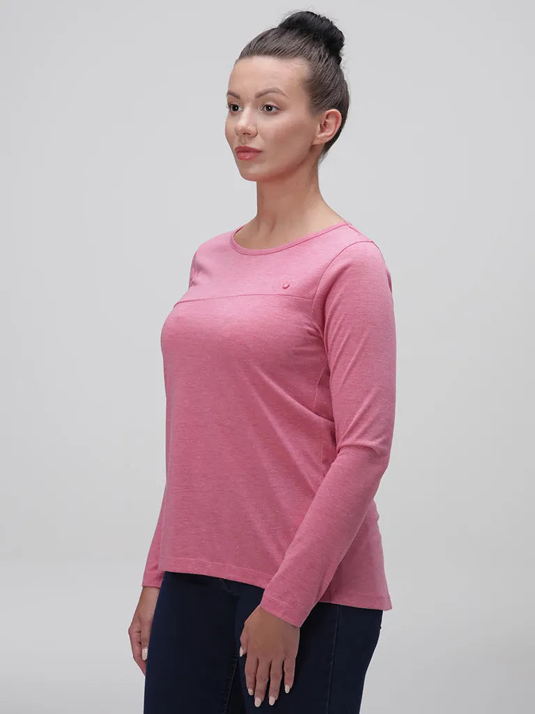 Kvinnors t-shirt loap bavaxa rosa, s