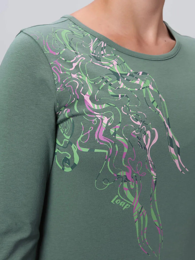 T-shirt da donna Loap Abmora Green, XS