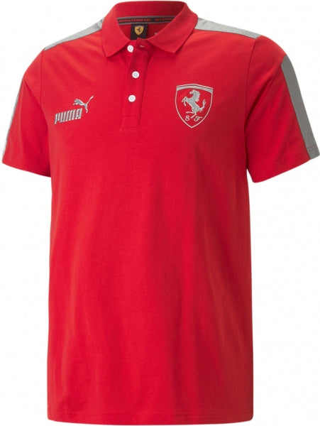 Ferrari Race MT7 Monochrome Polo Rood - Luxe Katoen Herenpolo