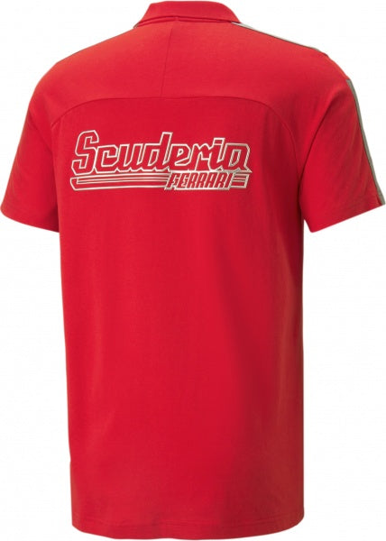 Ferrari Race MT7 Monochrome Polo Rood - Luxe Katoen Herenpolo