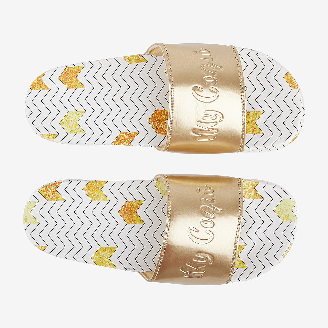 Chanclas de Mujer COQUI CLEO Zig zag/Oro 36