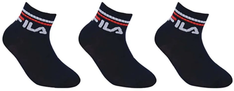 Fila Kids Socks cu 3 pachete Navy, dimensiunea 27-30, amestec de bumbac