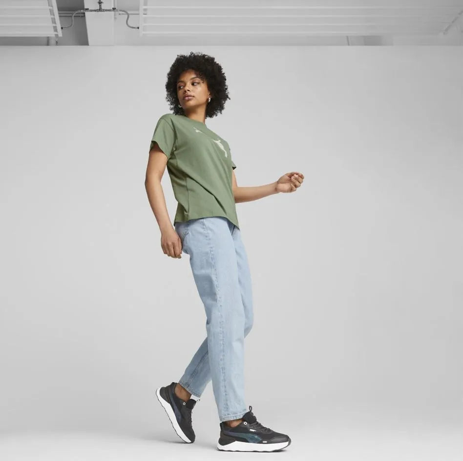 Puma Ladies T -Shirt Eucalyptus M - Bumbac moale și design la modă