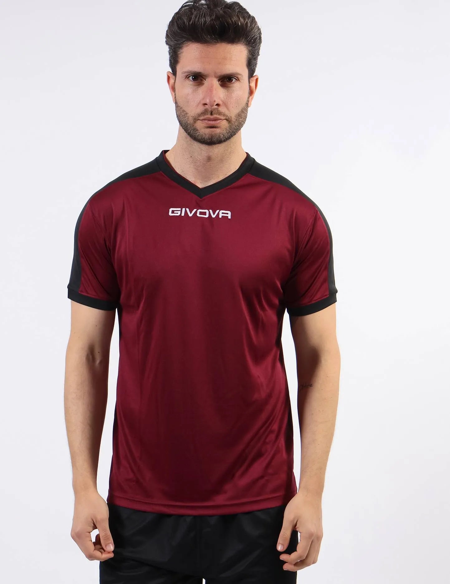 Sport póló Givova Revolution Burgundy-Black L