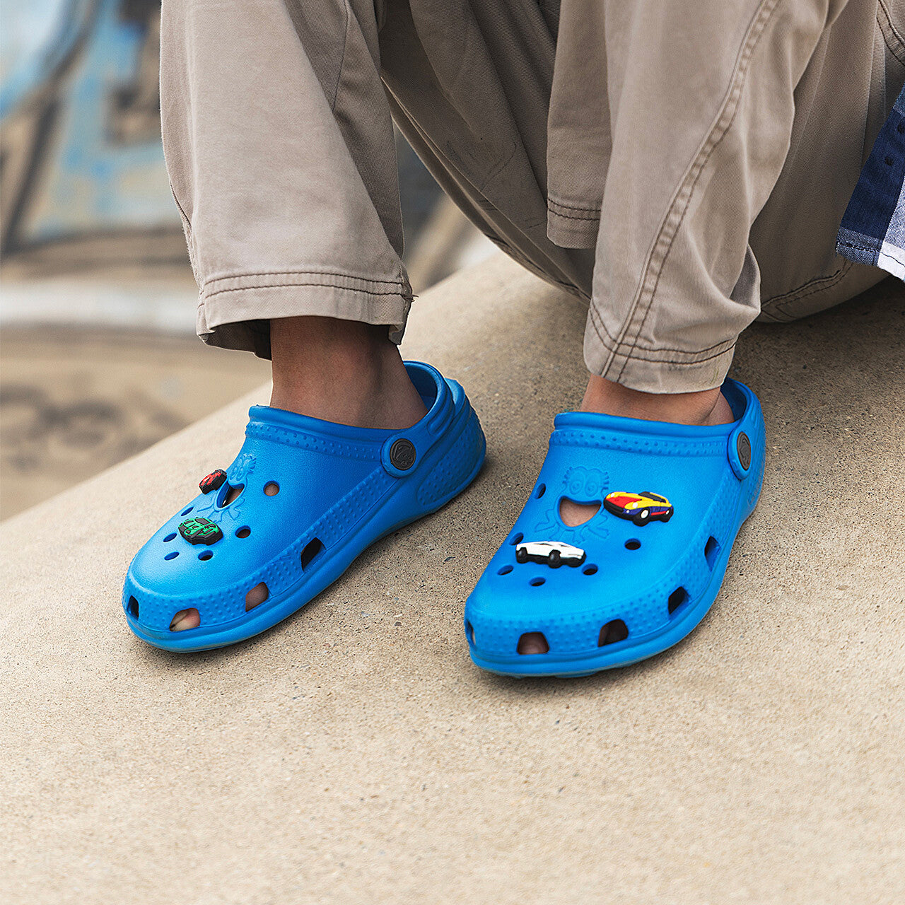 Saboți copii COQUI BIG FROG Sea Blue + Amulet 30/31