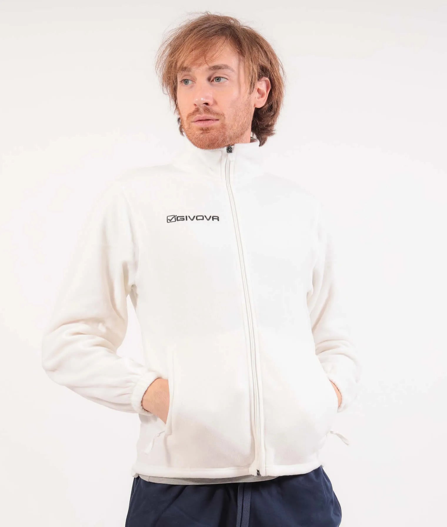 Fleece sweatshirt givova alaska hvid 3xl