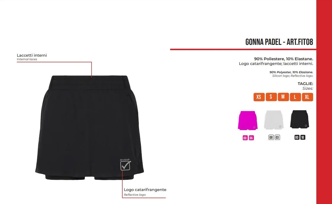 Frauensportrock Givova Padel Fitness Fuxia s