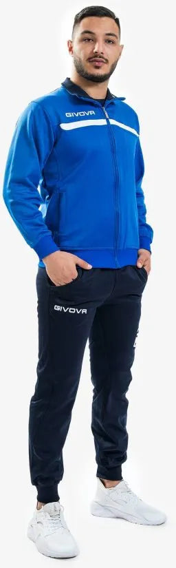 Sports suit givova tuta one full zip blue l