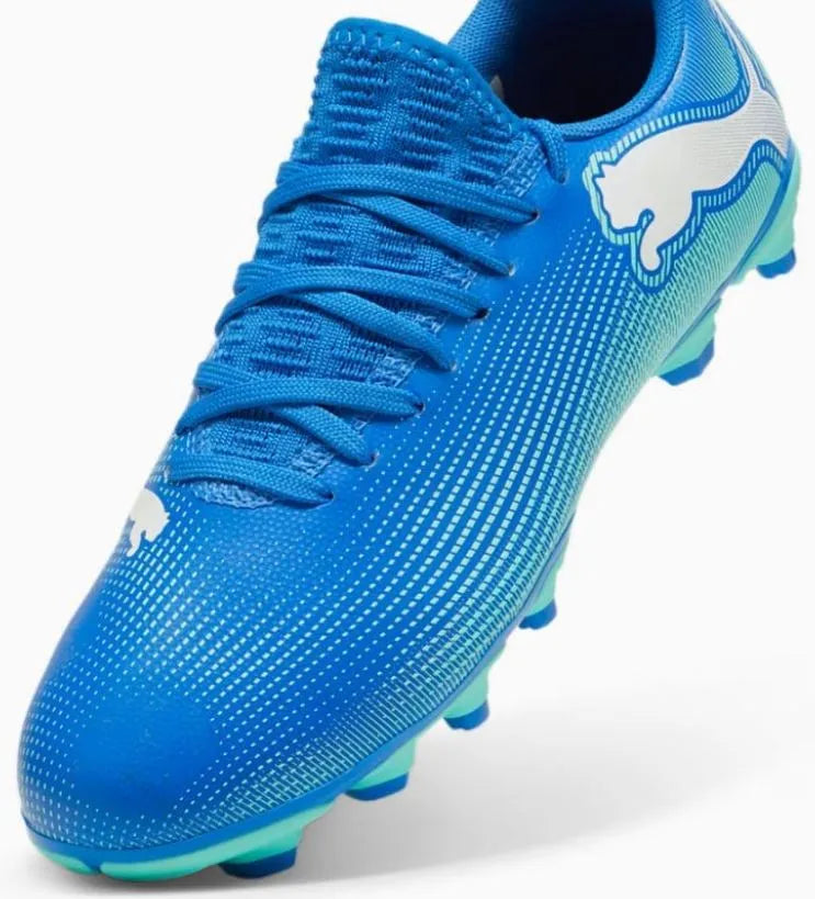 Dětské fotbalové boty Puma Jr Future 7 Play FG/Ag Football Boot Light Blue 37