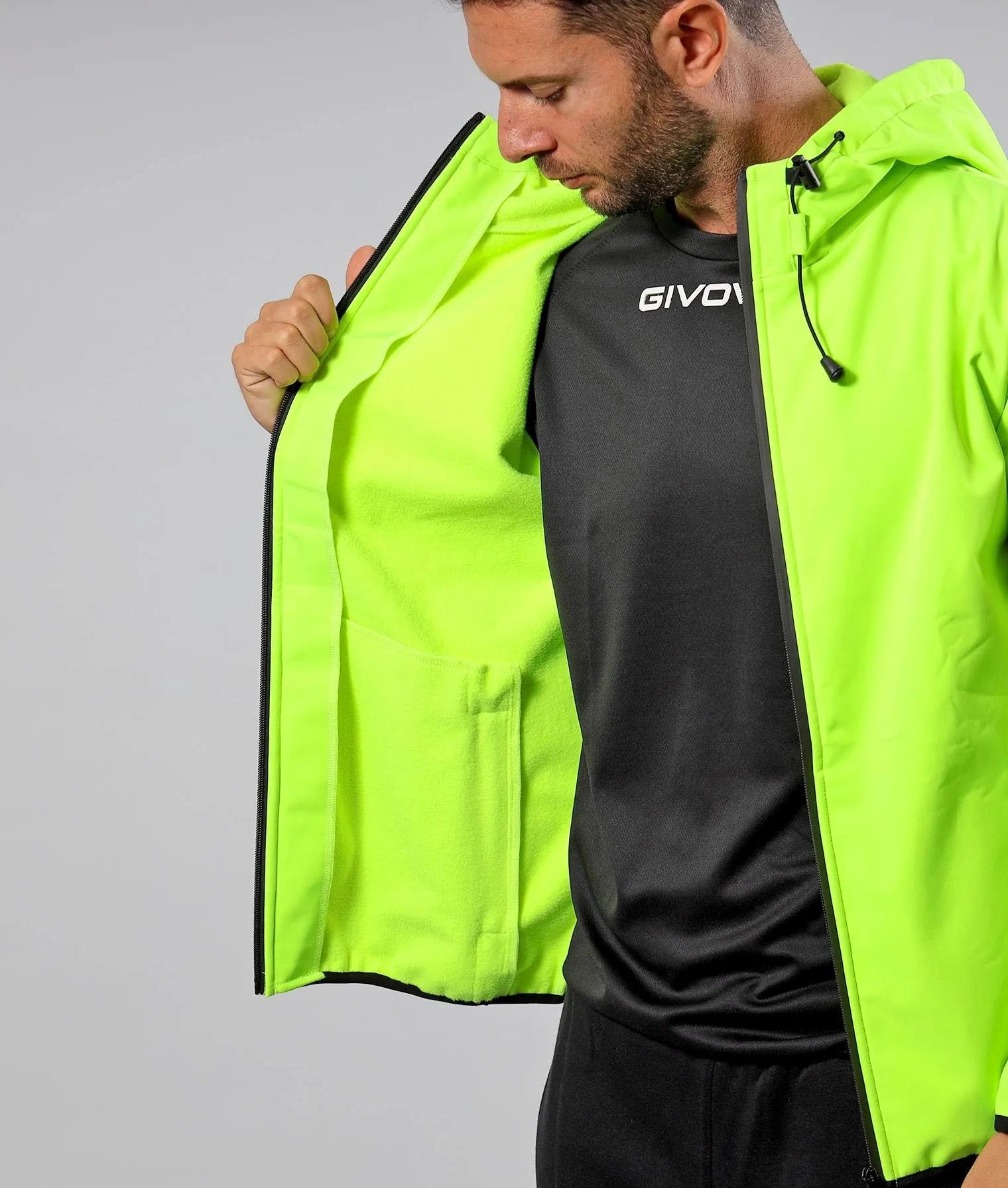 Unisex softshell jacket givova jacket fluo yellow 2xl